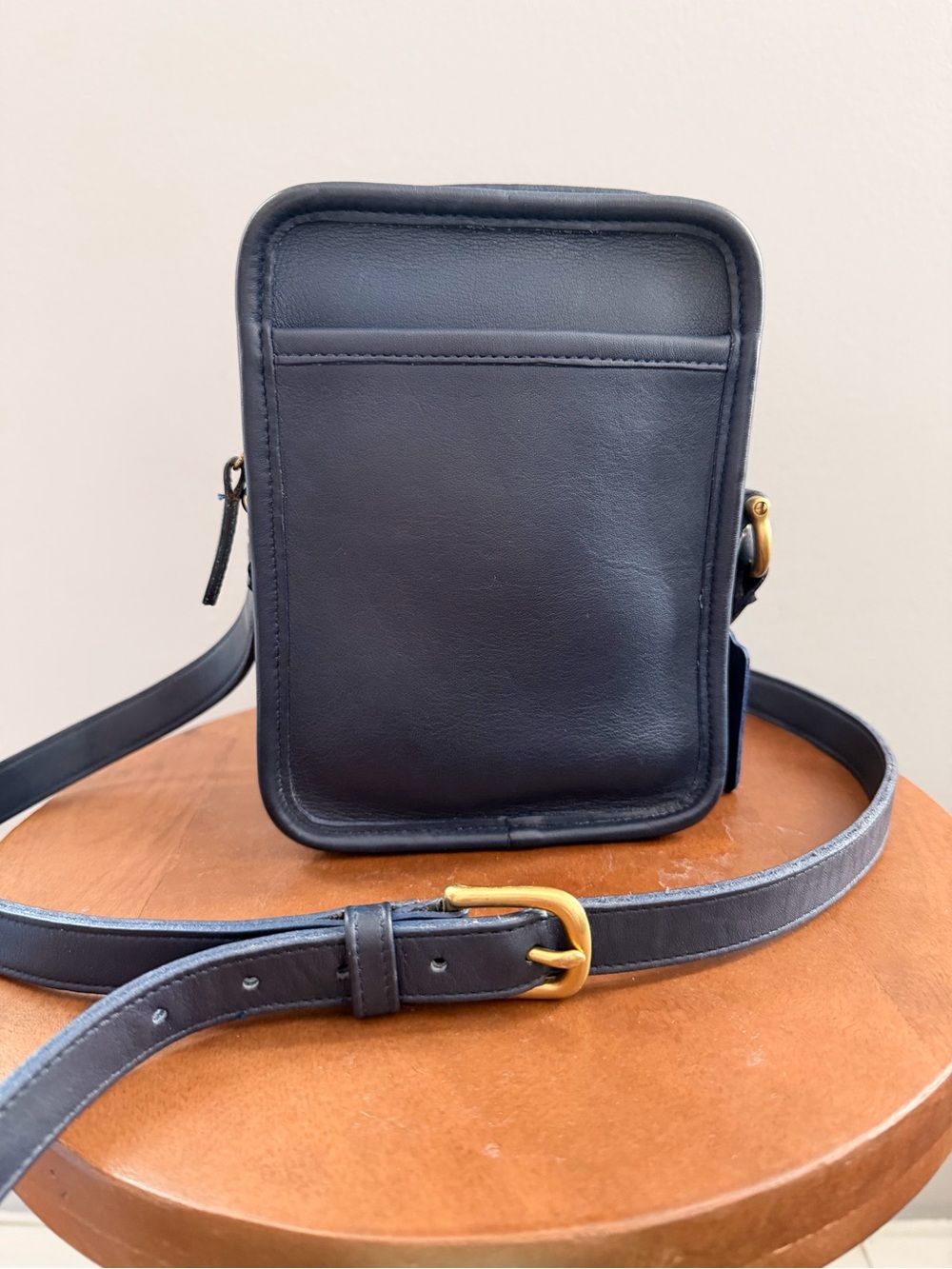 Coach Navy Leather Crossbody Kitt Bag